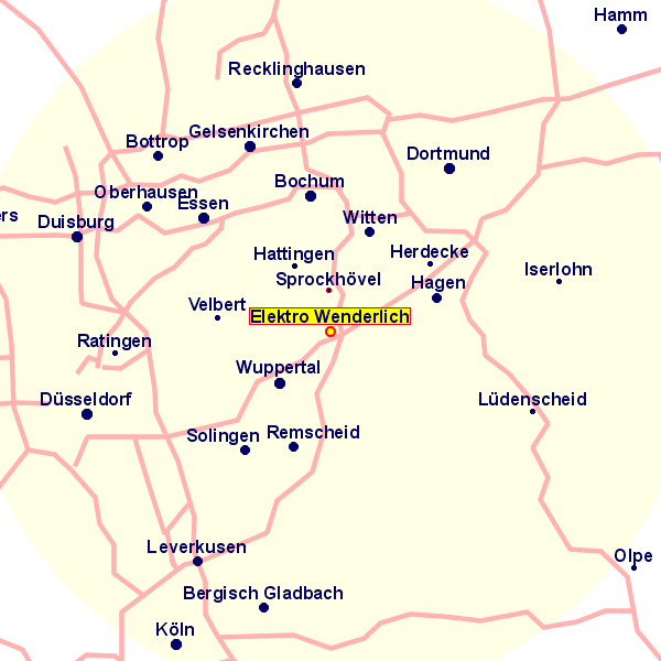 Aktionsradius: Wuppertal, Schwelm, Hagen, Witten, Bochum, Essen, Düsseldorf, Solingen, Remscheid, Dortmund, Gelsenkirchen, Bottrop, Oberhausen, Duisburg, Leverkusen, Köln, Bergisch Gladbach